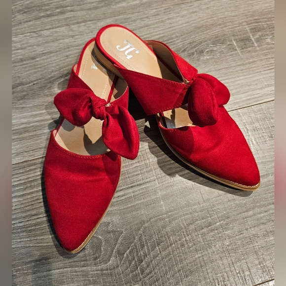 Journee Collection Telulah Red Vegan Mule slip on shoe Size 8 - Picture 1 of 10